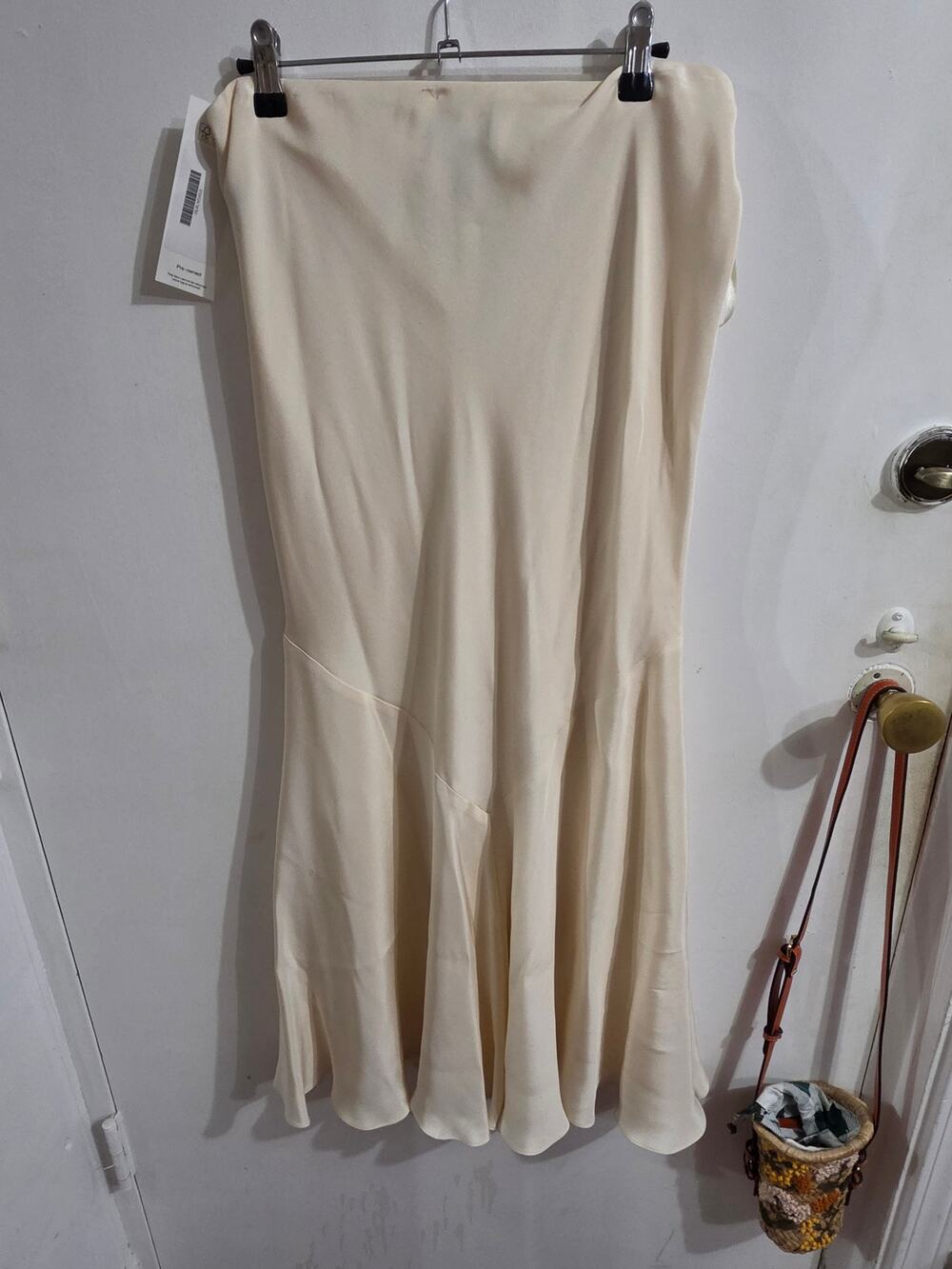Ralph Lauren long silk skirt 10 cream NwT